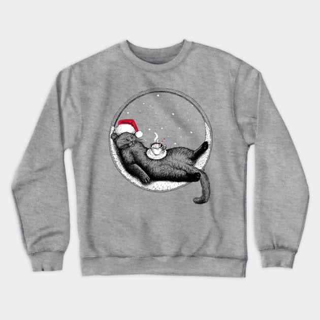 Christmas Cat Crewneck Sweatshirt by InkCats
